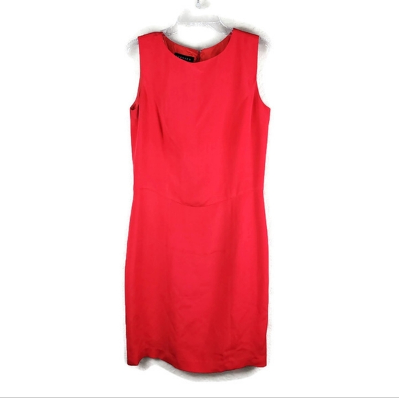 𝅺Spenser‎ Jeremy Womens Dress 4 100% Silk Red Back Zip Lined Sheath Dress - Picture 1 of 13